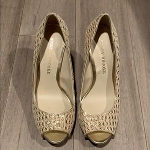 Audrey Brooke 4inch Glitter Gold Heels